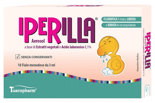 Aerosol iperilla 10 fiale monodose da 3 ml a base di estratti vegetali e acido ialuronico 0,1%