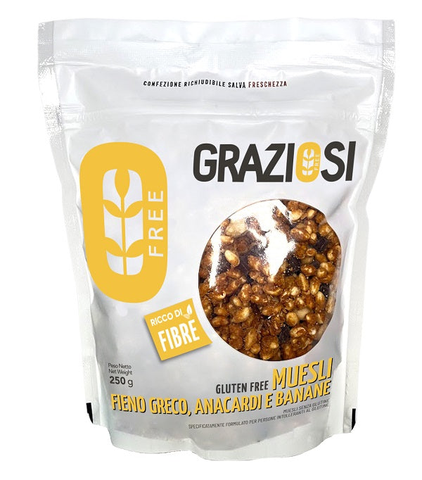 Muesli anacardi e banane con fieno greco 250 g