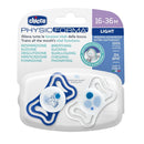Chicco succhietto light blu silicone 16-36m 2 pezzi
