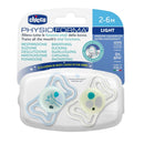 Chicco succhietto light lumi silicone 2-6m 2 pezzi