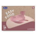 Chicco easy food set pappa silicone rosa 12m+