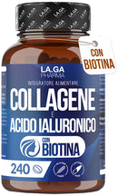 Collagene acido ialuronico biotina 240 compresse senza glutine e lattosio