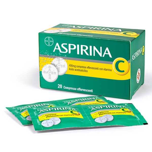 Aspirina 400 mg compresse effervescenti con vitamina c  acido acetilsalicilico + acido ascorbico