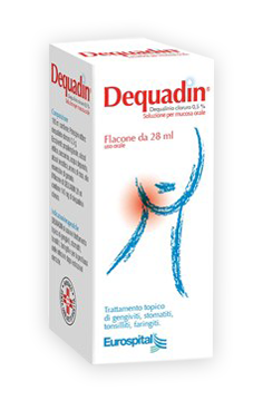 Dequadin 0,5% soluzione per mucosa orale  dequadin 0,5% spray per mucosa orale  dequalinio cloruro