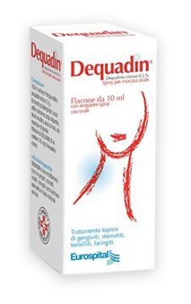 Dequadin 0,5% soluzione per mucosa orale  dequadin 0,5% spray per mucosa orale  dequalinio cloruro