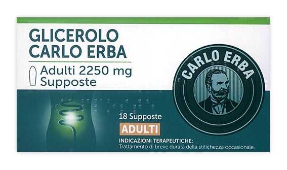 Glicerolo carlo erba prima infanzia 900 mg supposte  glicerolo carlo erba bambini 1375 mg supposte  glicerolo carlo erba adulti 2250 mg supposte