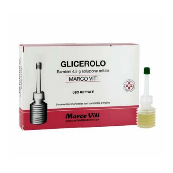Glicerolo mv bambini 4,5 g soluzione rettale 6 contenitori monodose con camomilla e malva