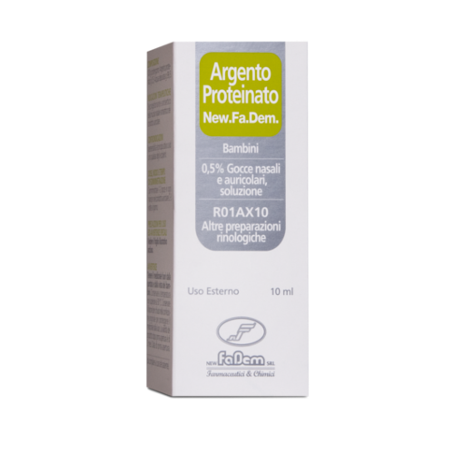 Argento proteinato "0,5% gocce nasali e auricolari, soluzione"flacone 10 ml"