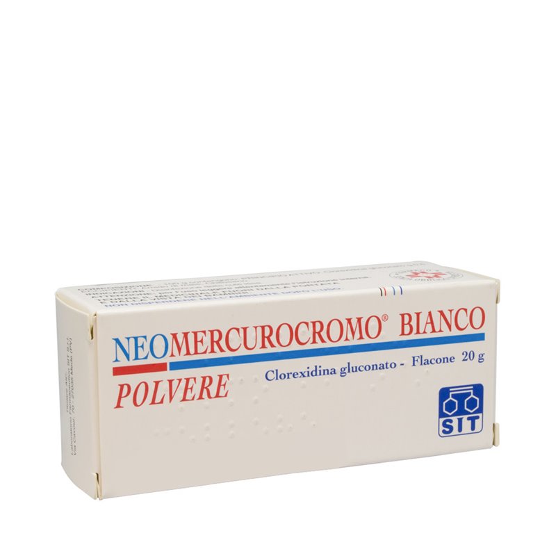 Neomercurocromobianco 5 mg/g polvere cutanea  clorexidina gluconato