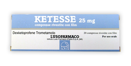 Ketesse 25 mg compresse rivestite con film  dexketoprofene