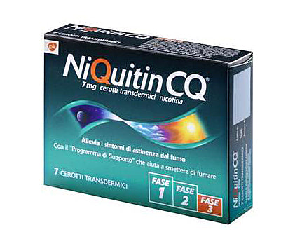 Niquitin 7 mg, 14 mg, 21 mg/24 ore cerotti transdermici trasparenti  nicotina