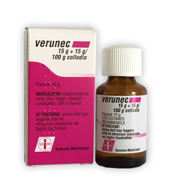 Verunec 15 g + 15 g /100 g collodio acido salicilico + acido lattico