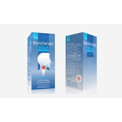 Bronchenolo gola 2,5 mg/ml collutorio  bronchenolo gola 2,5 mg/ml spray per mucosa orale  flurbiprofene