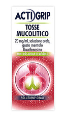 Actigrip tosse mucolitico &ldquo;20mg / ml, soluzione orale, gusto mentolo&rdquo;  guaifenesina