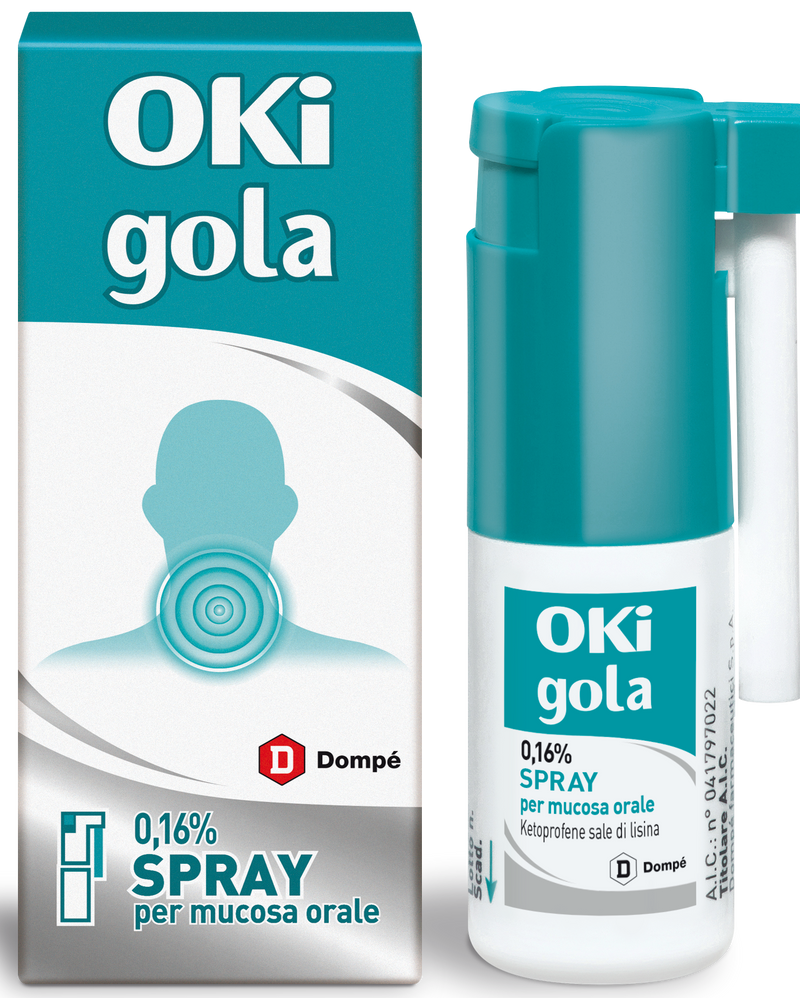 Oki gola 0,16% spray per mucosa orale ketoprofene sale di lisina