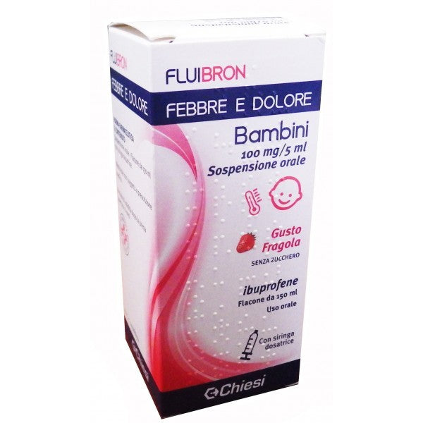 Decaflu febbre dolore bambini 100 mg/5 ml sospensione orale gusto fragola senza zucchero 1 flacone in pet 150 ml con siringa dosatrice in pe