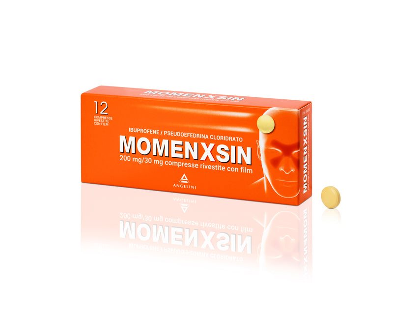 Momenxsin 200 mg/30 mg compresse rivestite con film  ibuprofene/pseudoefedrina cloridrato