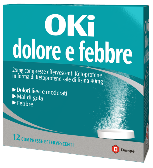 Oki dolore e febbre 25 mg compresse effervescenti  ketoprofene