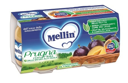 Mellin omogeneizzato prugna mela 100 g 2 pezzi