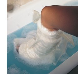 Acquastop gamba intera copertura riutilizzabile per la protezione, durante la doccia o il bagno, degli arti con gessi e bendaggi