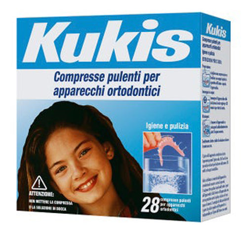 Kukis cleanser 28 compresse per pulizia apparecchi ortodontici