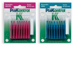 Plakkontrol scovolino mini 0,6 mm 8 pezzi + manico