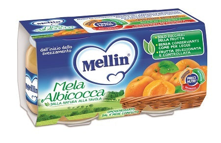 Mellin omogeneizzato mela/albicocca 100 g 2 pezzi