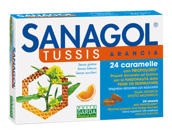 Sanagol tussis arancia 24 caramelle