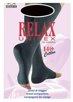 Relax unisex 140 gambaletto cotton punta aperta natur 2 m