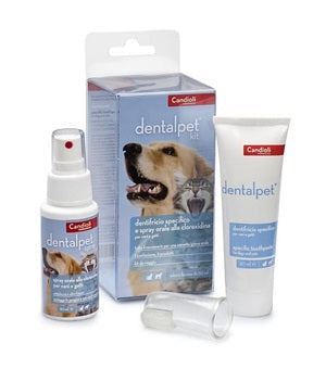 Dentalpet kit dentifricio 50ml+spray orale 50ml+1 ditale