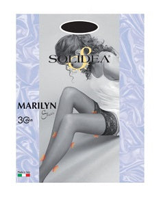 Marilyn 30 sheer calza autoreggente nero 2