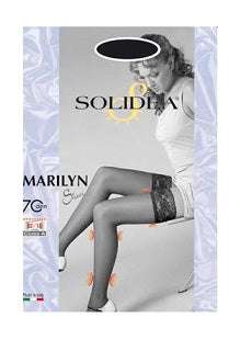 Marilyn 70 sheer calza autoreggente nero 1