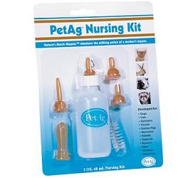 Nursing kit biberon da 60ml per animali + tettarelle varie misure + scovolino per pulizia