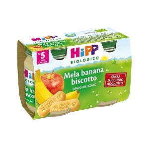 Hipp bio omogeneizzato mela banana biscotto 2x125 g