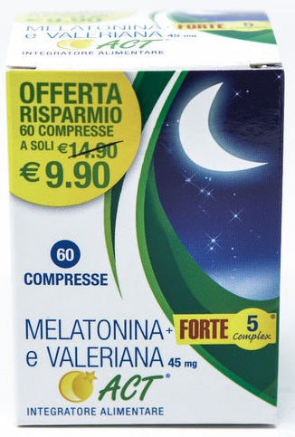 Melatonina+forte 5 complex e valeriana act 60 compresse