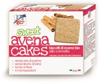 Fsc sweet avena cakes biscotti di avena alla cannella bio senza lievito di birra senza latte con olio di girasole senz aolio di palma 250 g