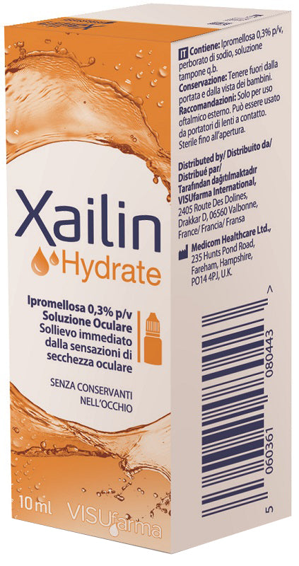 Xailin hydrate gocce oculari ipromellosa 0,3% flacone multidose 10 ml