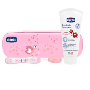 Chicco set dentale rosa con fluoro