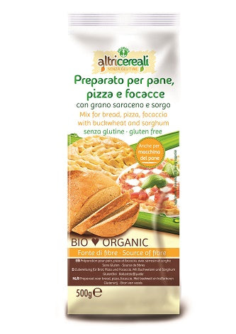 Altricereali preparato per pane pizza e focacce con grano saraceno e sorgo 500 g senza uova