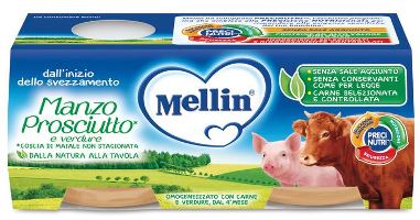 Mellin omogeneizzato manzo prosciutto con verdure 2 pezzi x 120 g