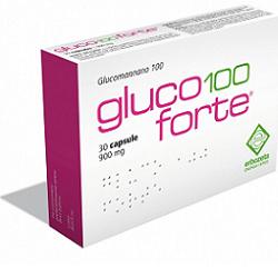 Gluco 100 forte glucomannano 100 30 capsule da 900 mg