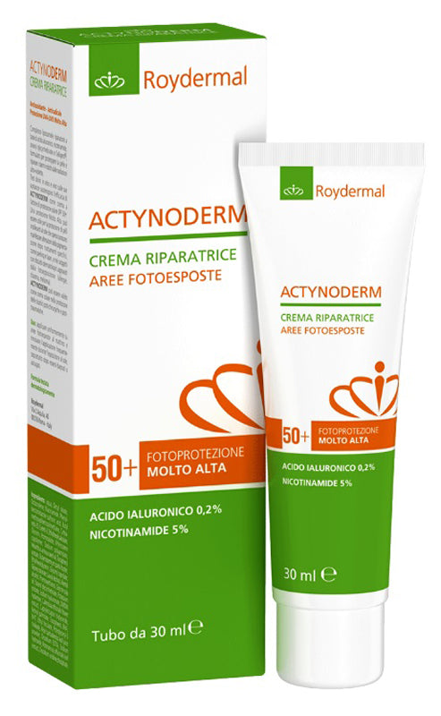 Actynoderm crema riparatrice aree fotoesposte fotopretezione 50+ molto alta 30 ml