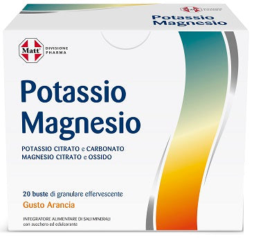 Matt divisione pharma potassio e magnesio 20 buste granulare effervescente gusto arancia