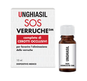 Dispositivo medico per verruche in flacone con pennellino 10 ml + 9 cerotti copriverruca