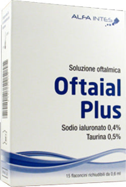 Soluzione oftalmica oftaial plus acido ialuronico 0,4% e taurina 15 flaconcini richiudibili da 0,6 ml