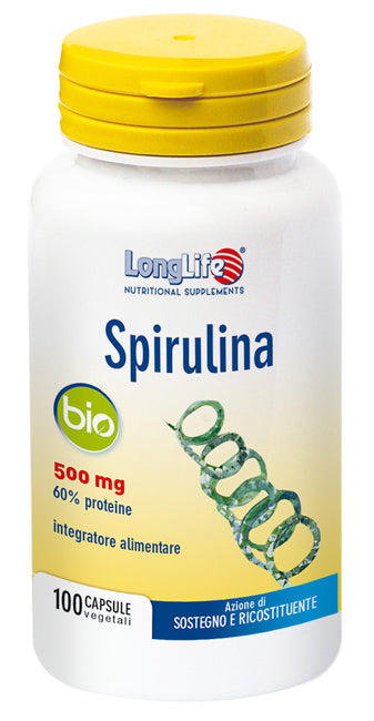 Longlife spirulina bio 500 mg 100 capsule vegetali