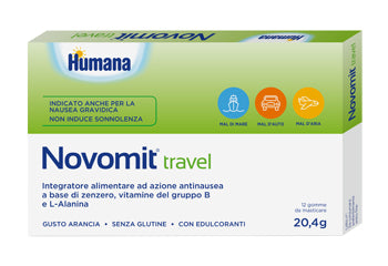 Novomit travel 12 gomme da masticare gusto arancia