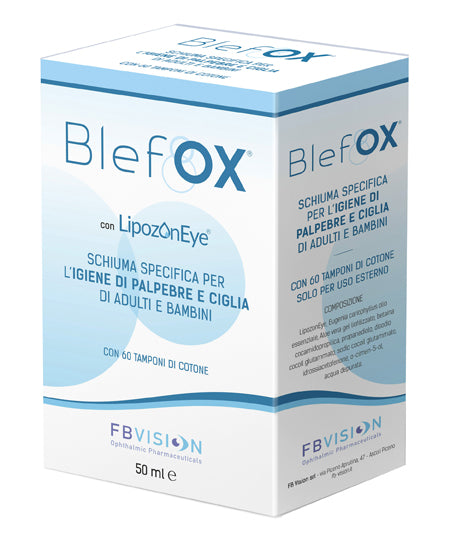 Blefox schiuma specifica per igiene palpebre e ciglia 50 ml con erogatore + 60 dischetti