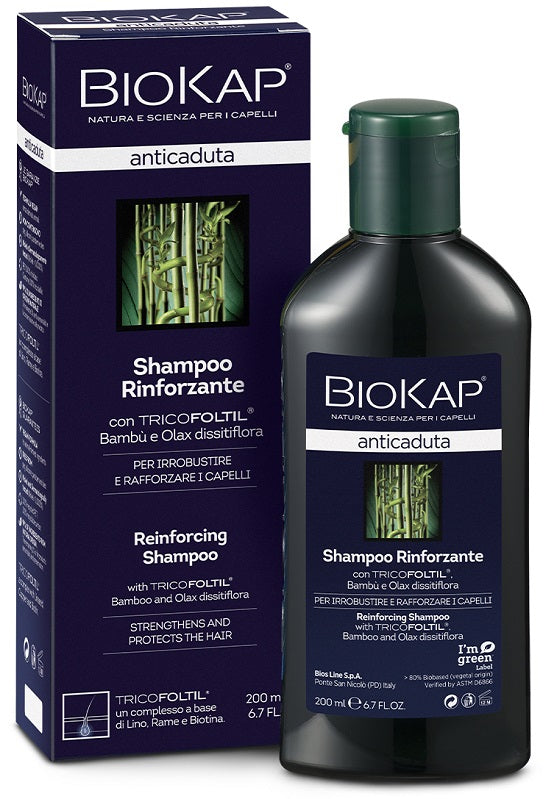 Biokap shampoo rinforzante anticaduta con tricofoltil nuova formula 200 ml