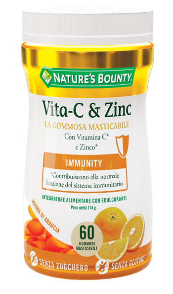 Nature's bounty vita-c&zinc 60 gommose